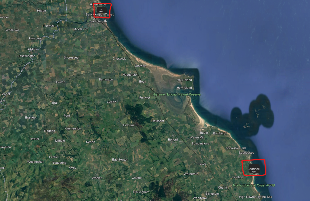 Map of Bat Walks in North Northumberland